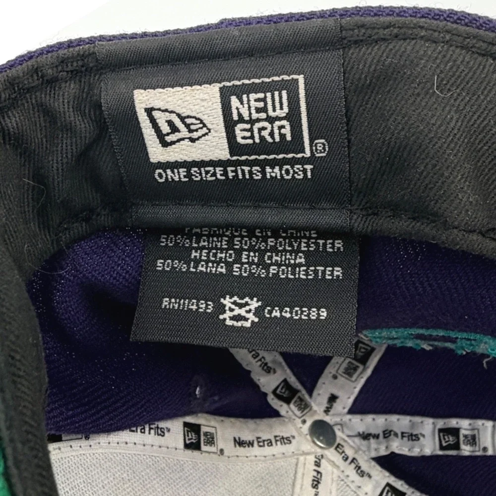 Charlotte Hornets New Era Hat Men OS Purple Hardwood Classics Snapback Cap Flaws